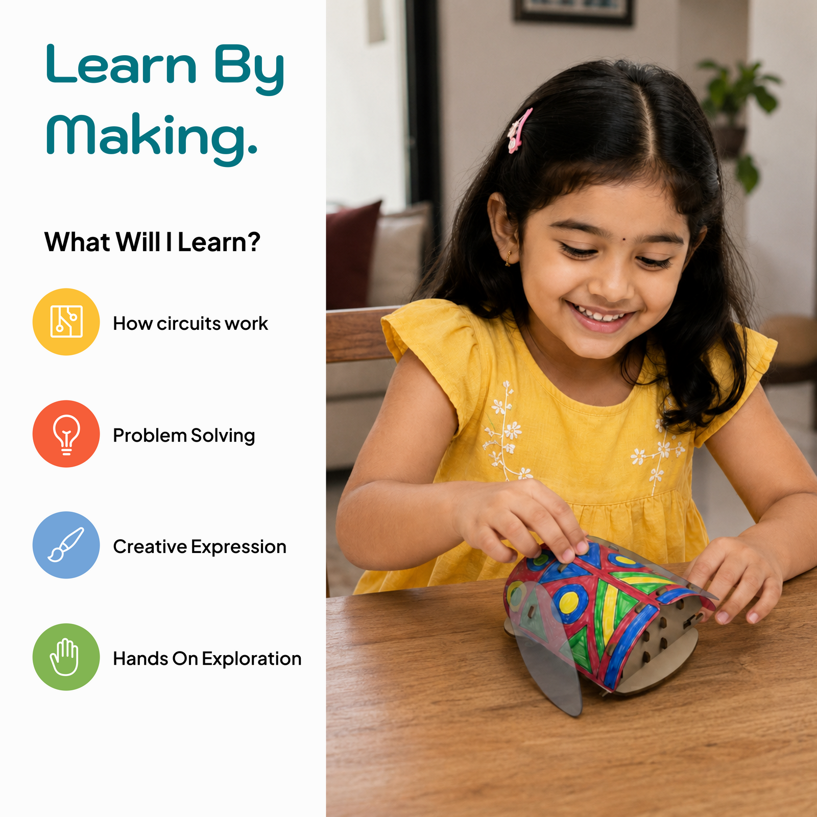 LumoBug Mini | DIY STEM Kit | 7–14 yrs | Fun with Light-Sensing Robotics