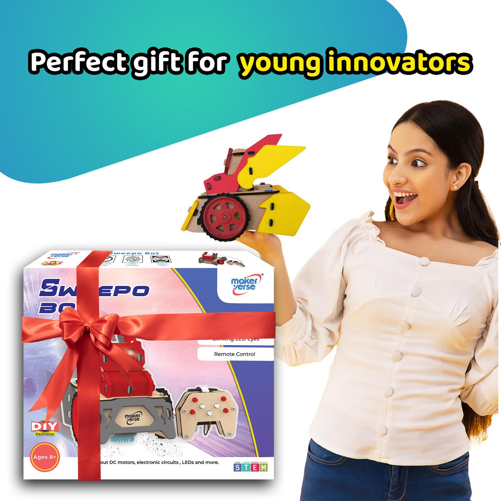 SweepoBot | DIY STEM Kit | 8-14 yrs | Your Sidekick for a Cleaner Room