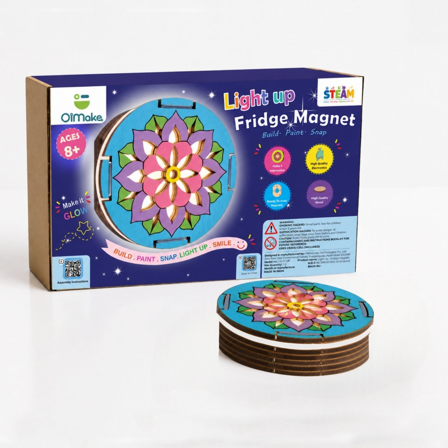 Light-Up Fridge Magnet | DIY STEM Kit | 8+ yrs | Art meets Electronics